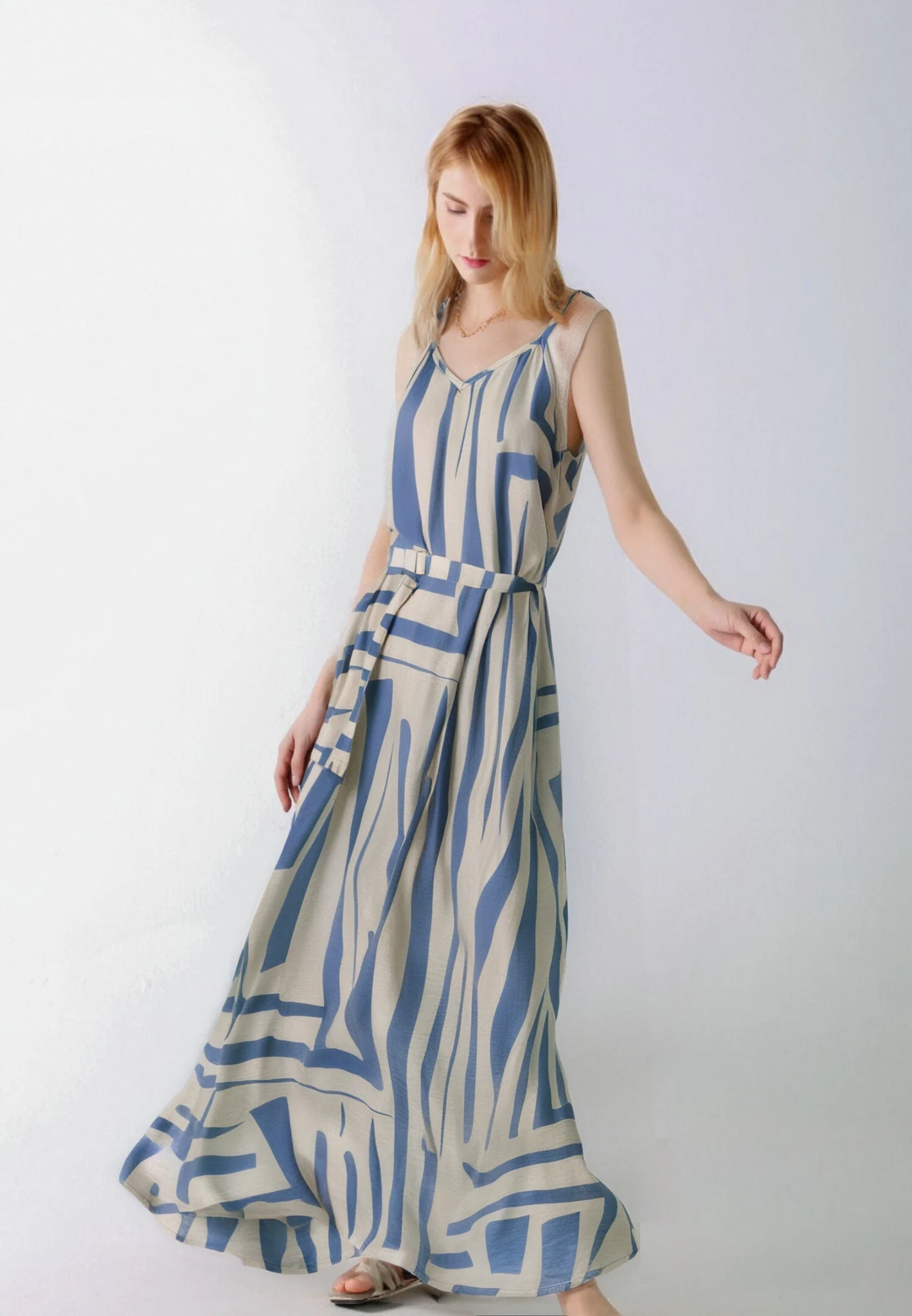 Sleeveless printed dress,Day dress,Daily dress,Casual maxi dress