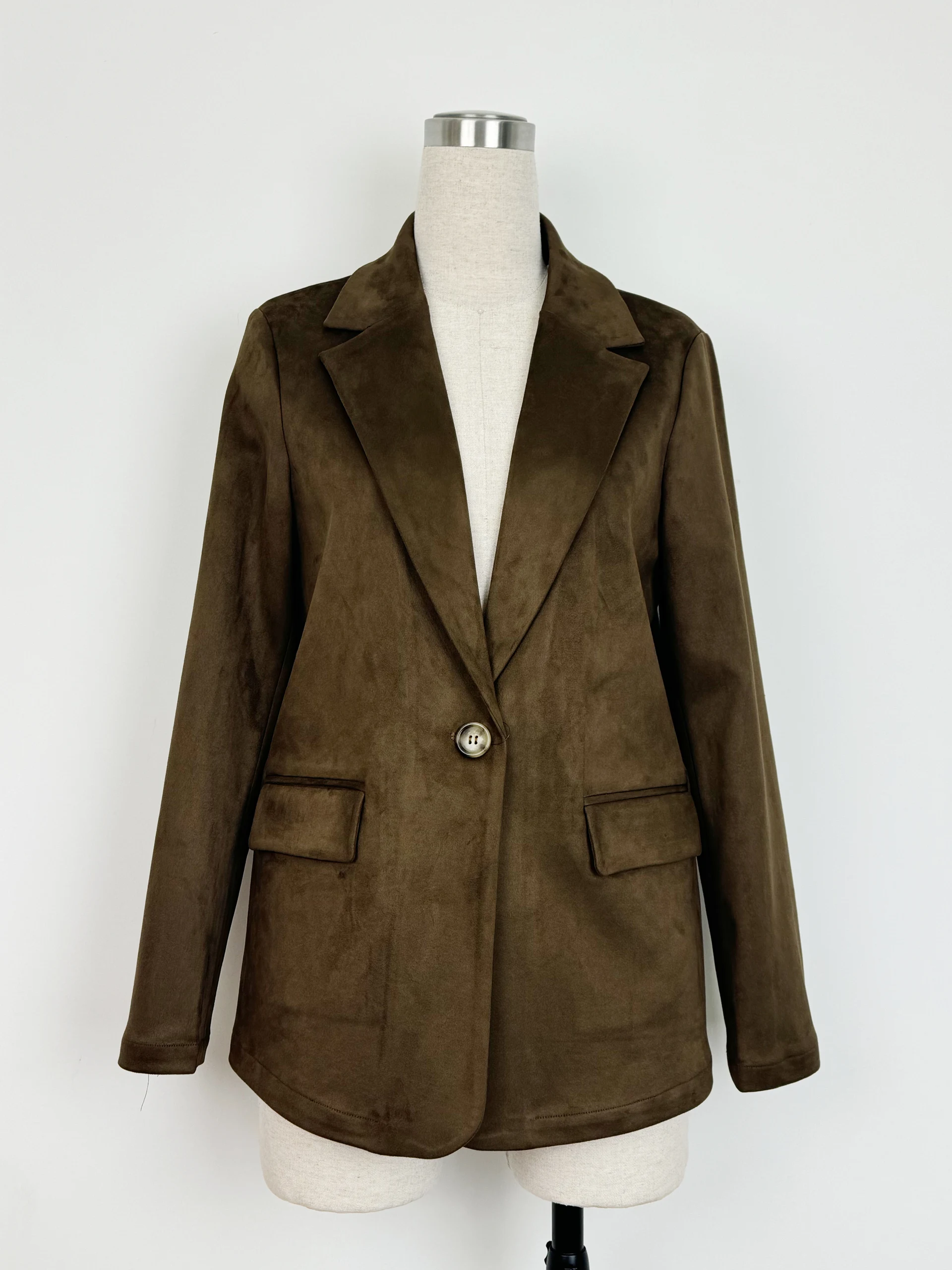 Women's Suede Blazer,Single-Breasted Blazer,Jacket