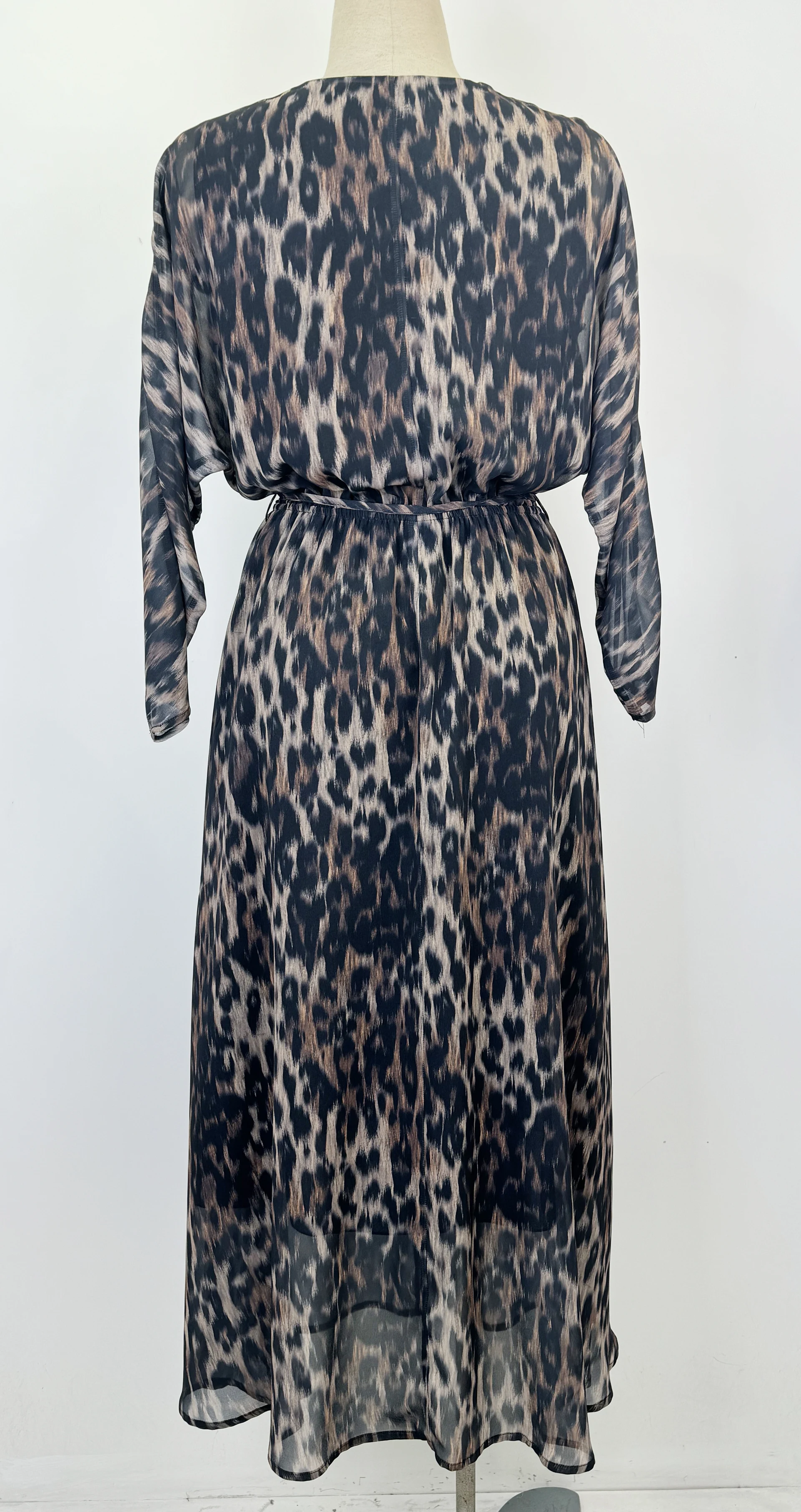 Long sleeve leopard printed dress,Day dress,Daily tie-belt dress,Casual maxi dress — view 2