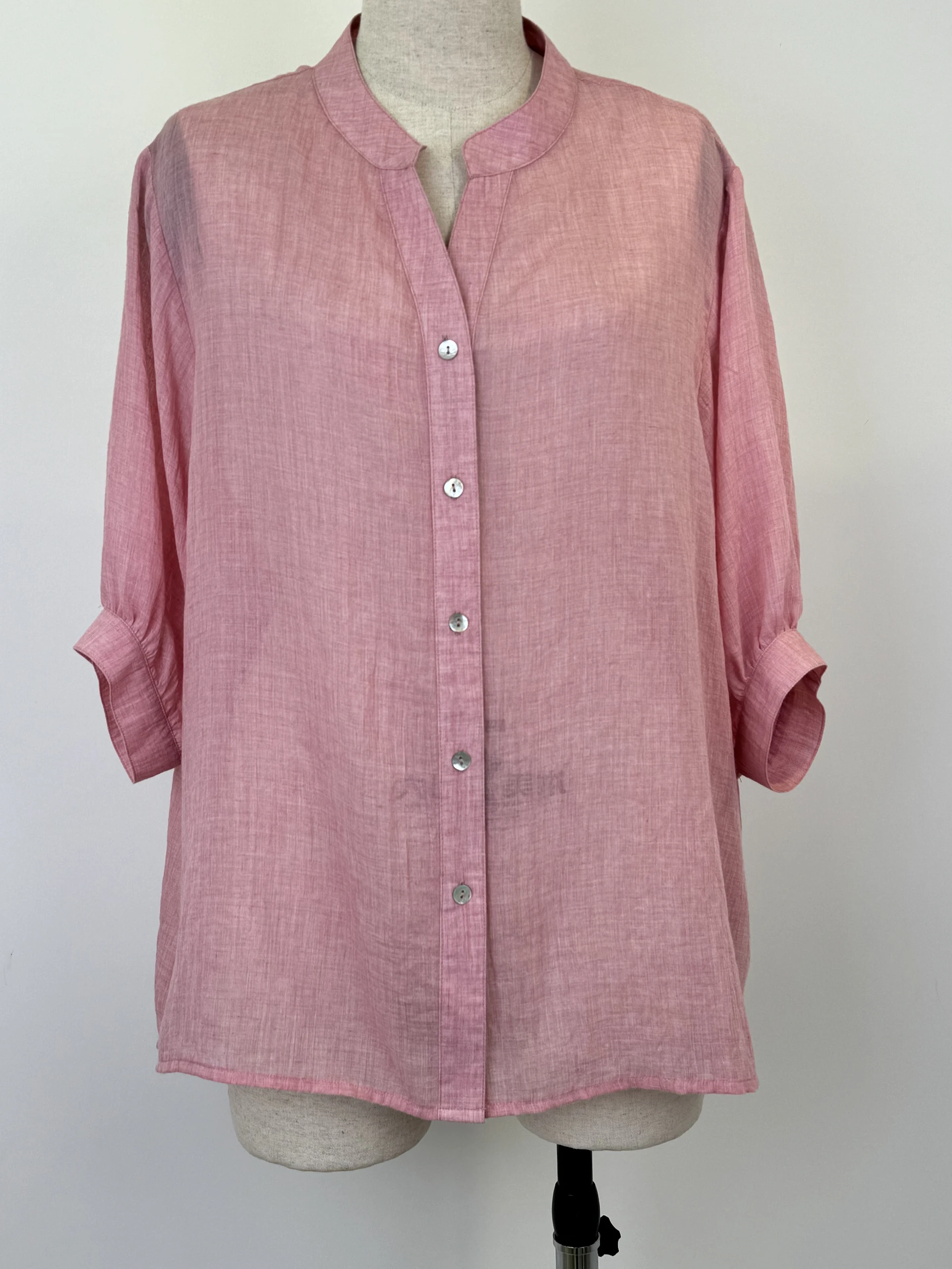 Short sleeve linen blouse,V-neck blouse,Daily shirt
