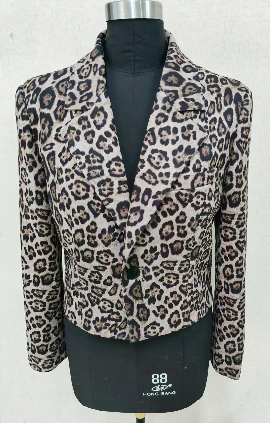 Women's Leopard Printed Blazer,Single-Breasted Blazer,Jacket