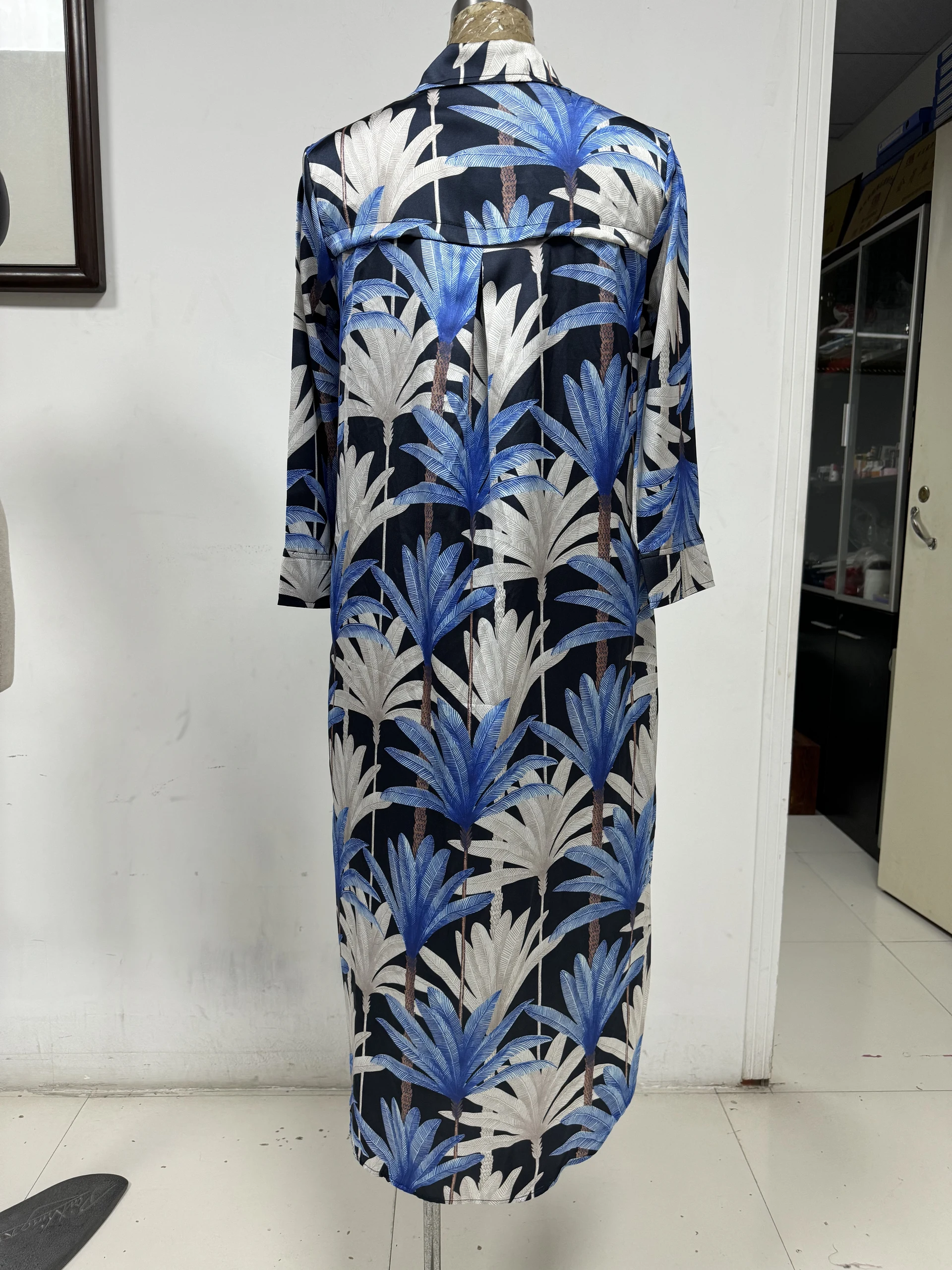 Shirt dress Short sleeve printed dress,Day dress,Daily dress,Casual maxi dress — view 3