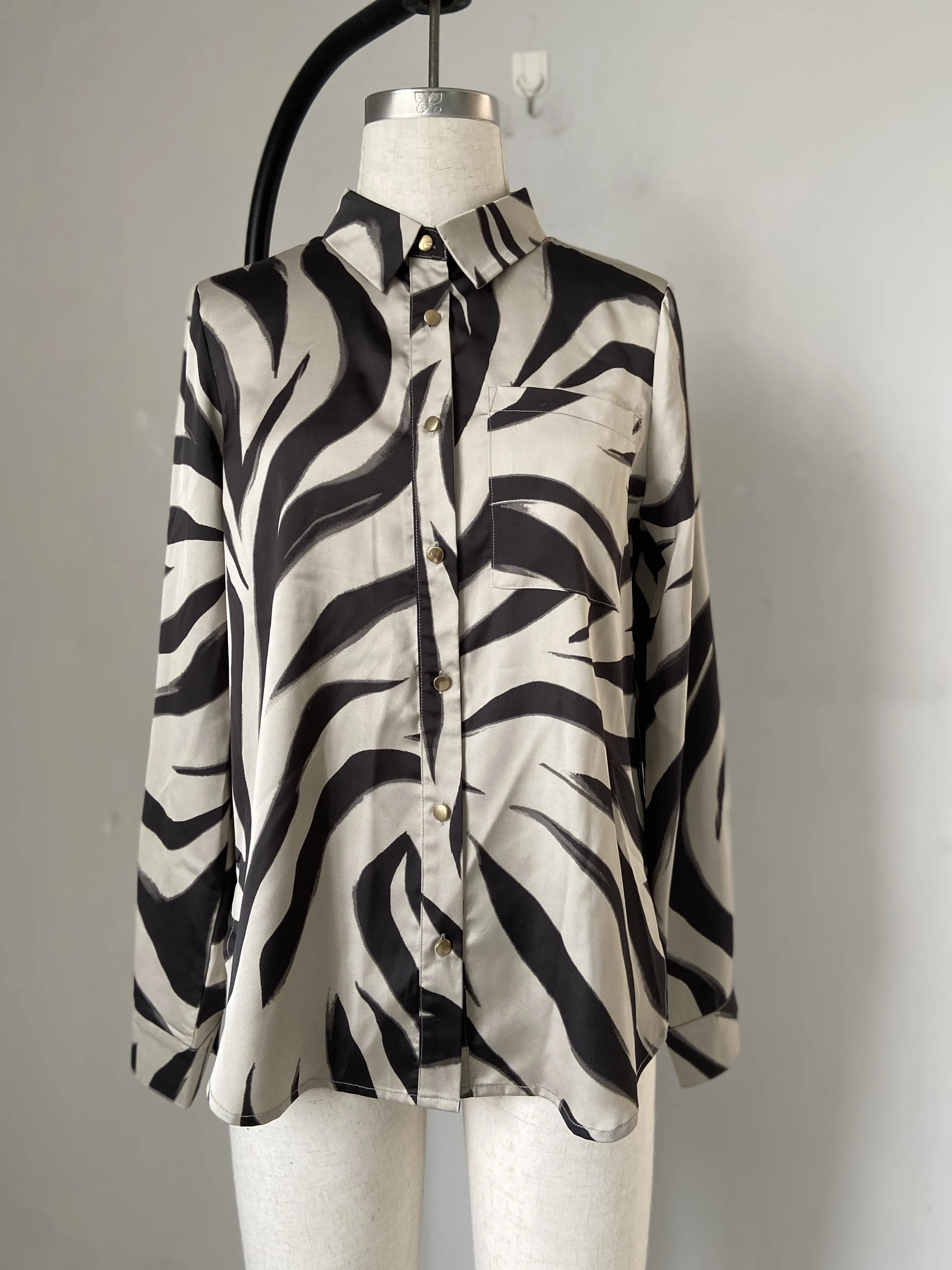 Long sleeve printed blouse,Daily shirt