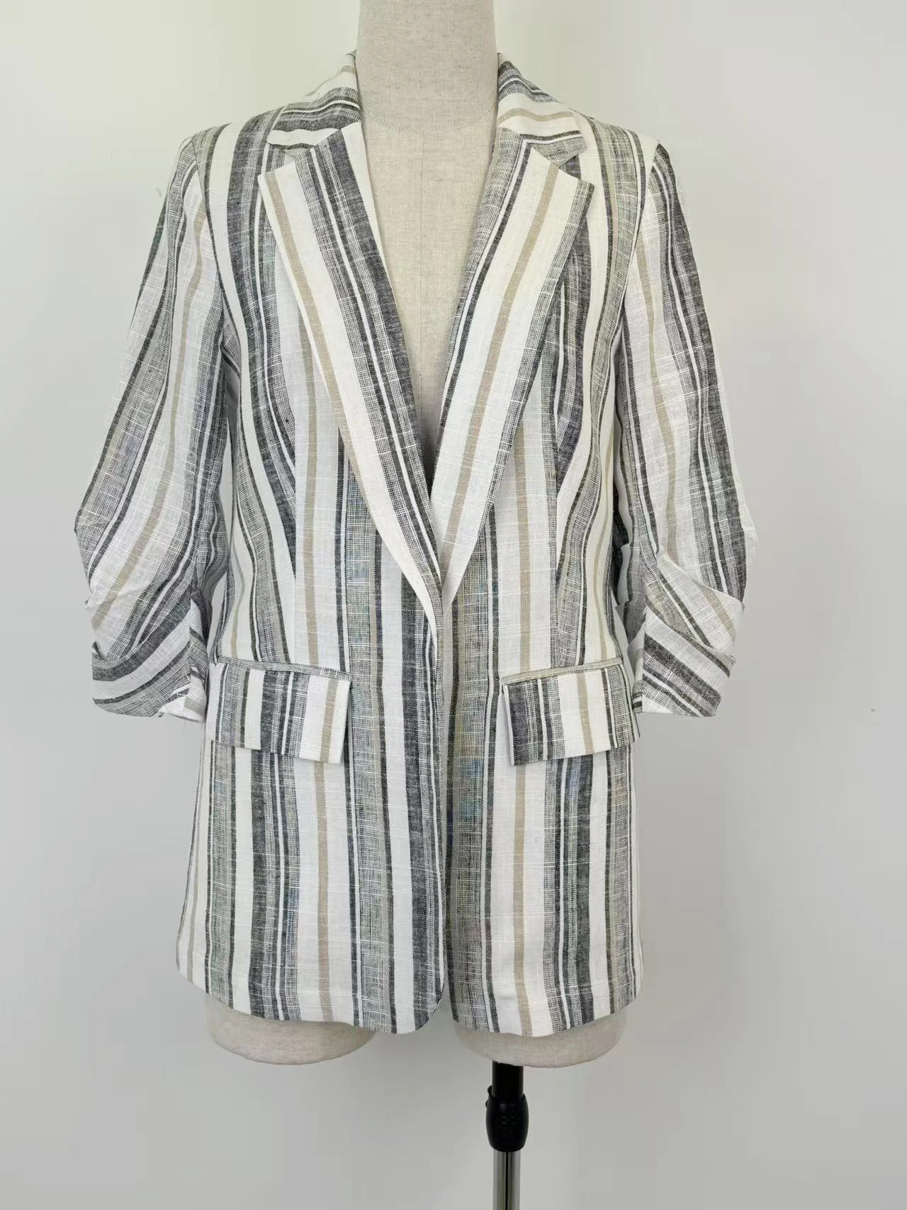 Women's Linen Blazer,Single-Breasted Blazer,Jacket