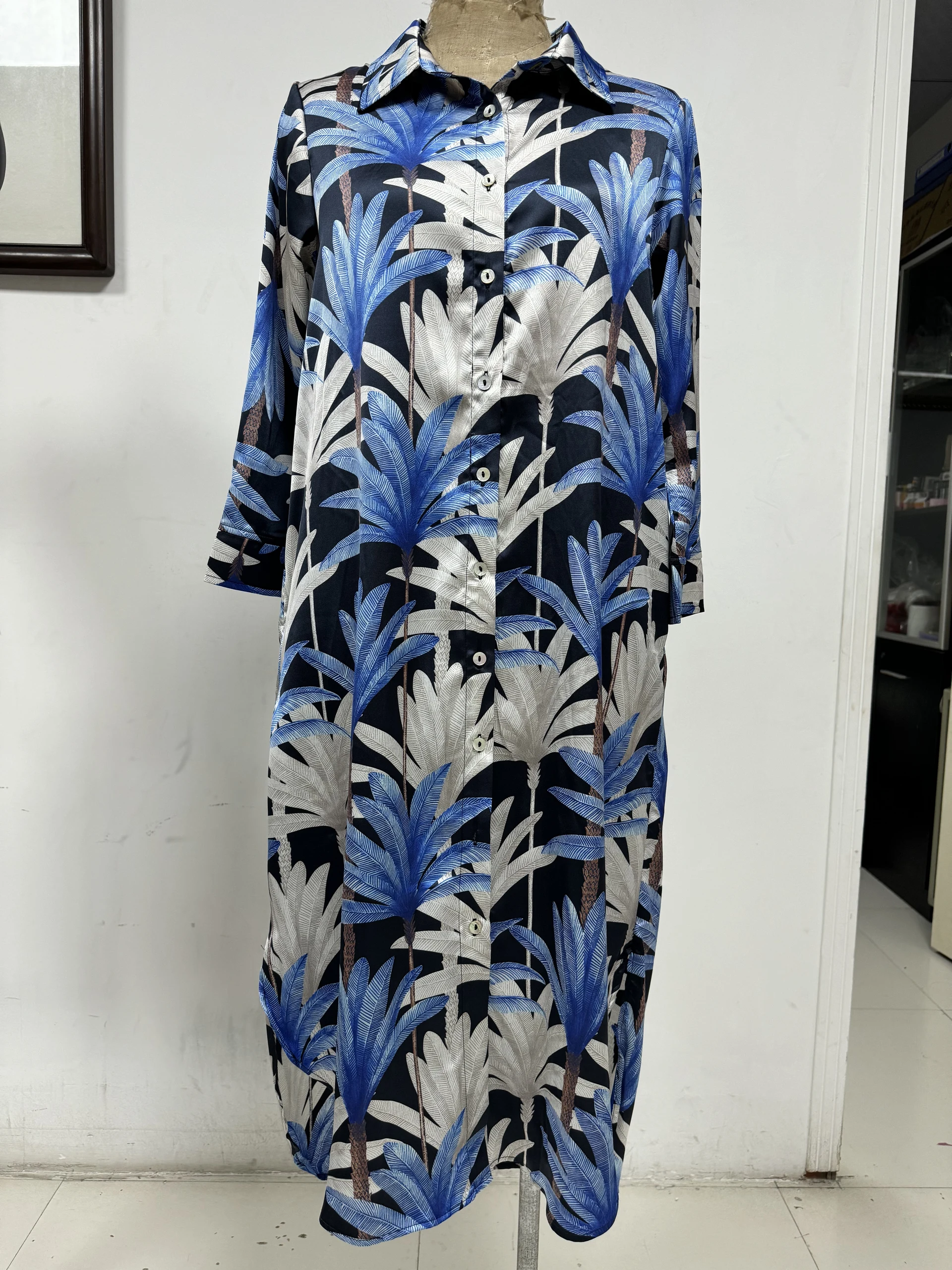 Shirt dress Short sleeve printed dress,Day dress,Daily dress,Casual maxi dress — view 2